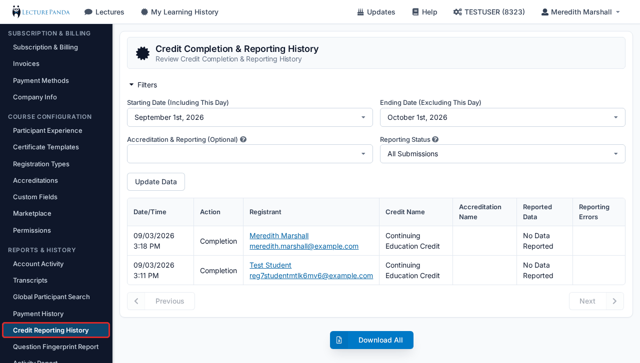 Credit Reporting History credit_reporting_history