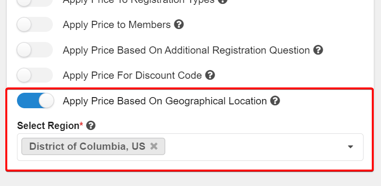 Geolocation-based pricing rule setting