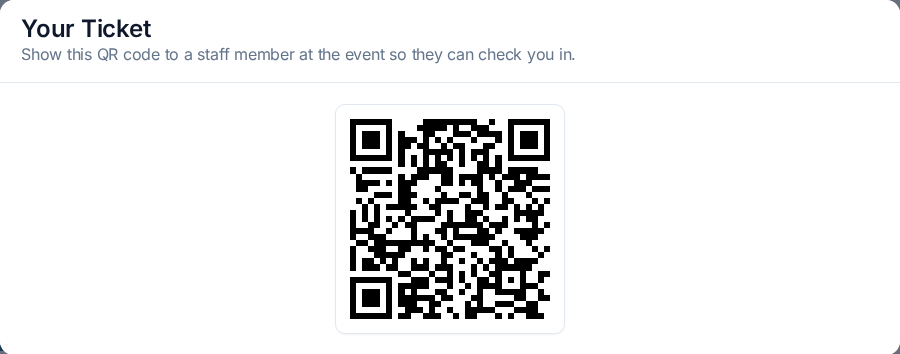 Your ticket — show this code to a staff member learner_checkin_ticket_qr