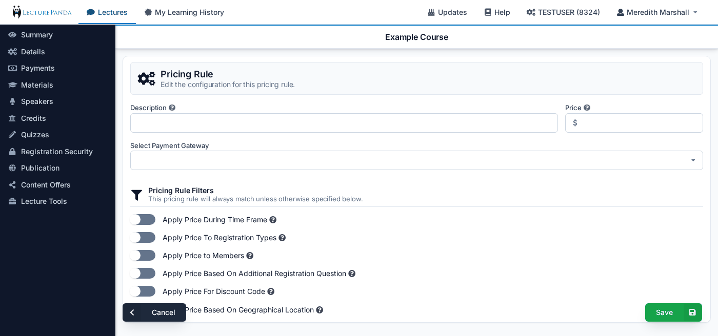 Payments Create a Rule payments_rule